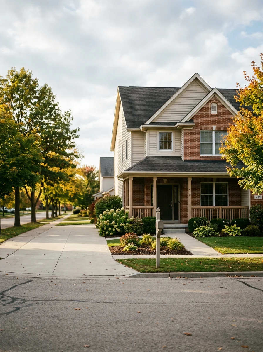 Caledonia home exterior showing typical neighborhood character and construction style.